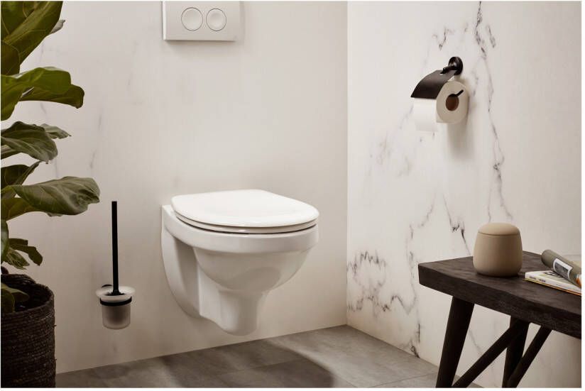 Haceka Aspen toilet borstel glas rond zwart