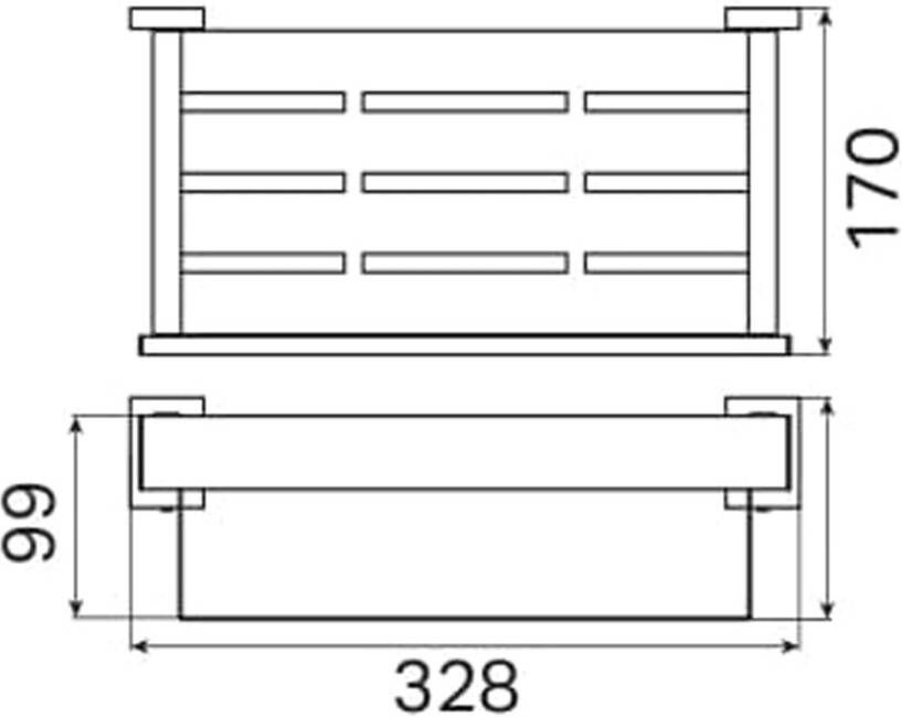 Haceka Flaconhouder Edge | Wandmontage | RVS | Vierkant | Grafiet