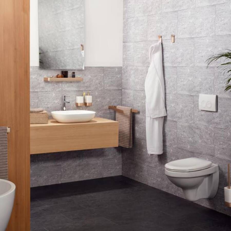 Haceka Glashouder Aline | Wandmontage | Aluminium | Vierkant | Geborsteld mat goud