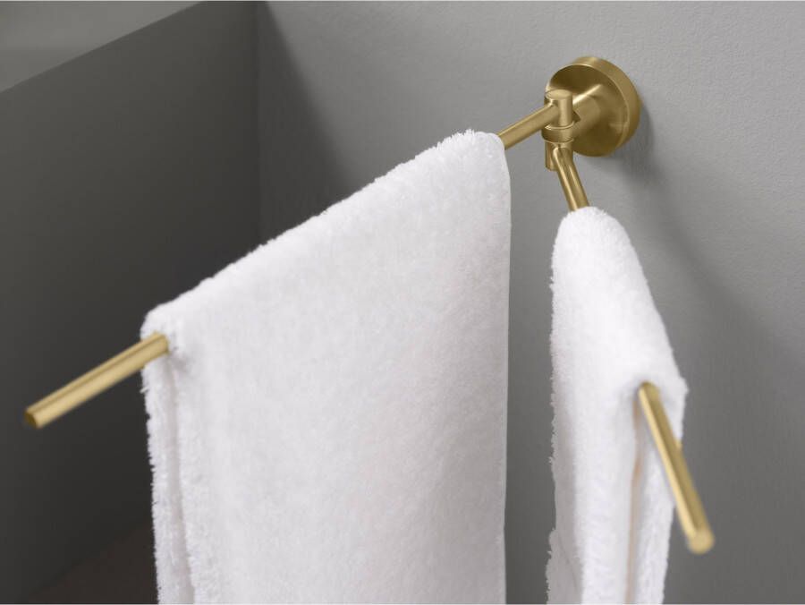 Haceka Draaibare handdoek houder Kosmos | Wandmontage | 5.3 cm | Dubbele houder | Goud geborsteld