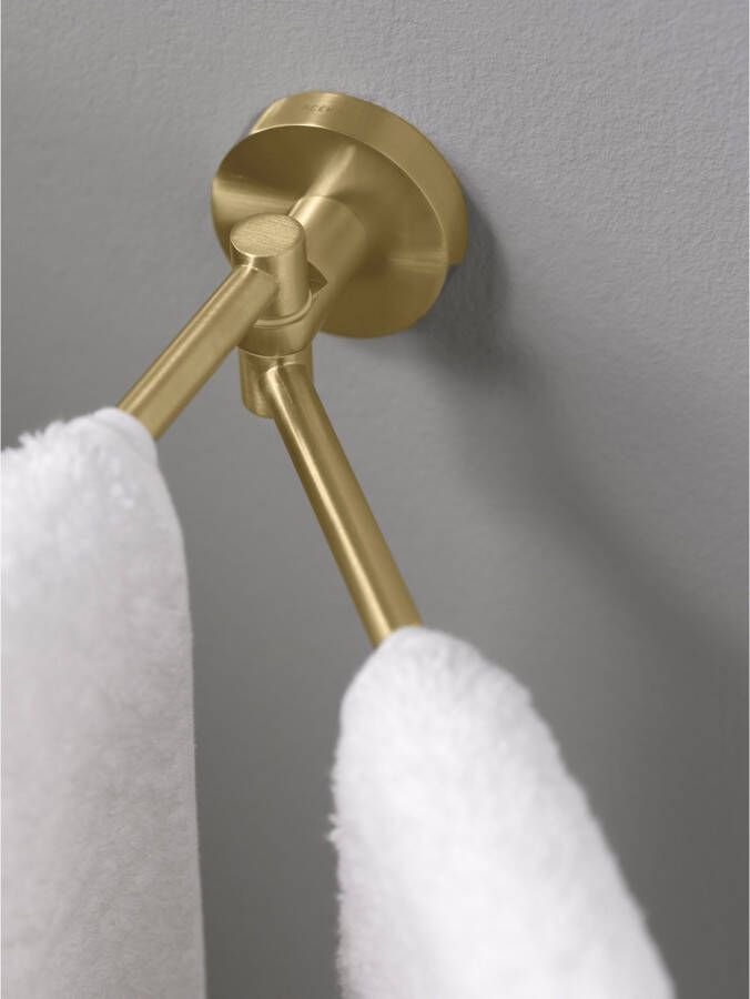 Haceka Draaibare handdoek houder Kosmos | Wandmontage | 5.3 cm | Dubbele houder | Goud geborsteld