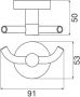 Haceka Handdoek haak Kosmos | Wandmontage | 9.1 cm | Dubbel haaks | Grafiet - Thumbnail 3