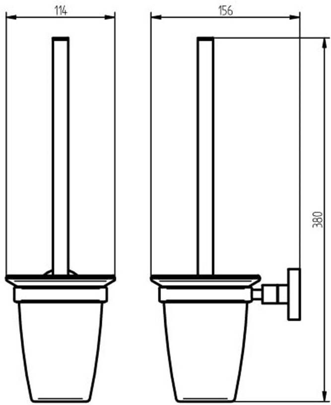 Haceka Kosmos toilet borstel glas rond rvs look