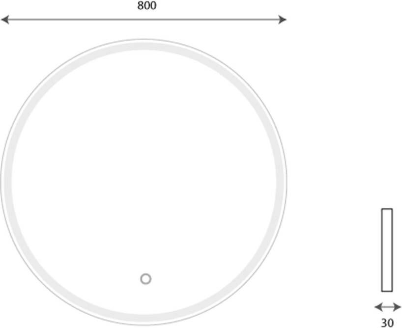 Hipp Design Badkamerspiegel SPV13000WH | 80 cm | Rond | Indirecte LED verlichting | Touch button | Met spiegelverwarming