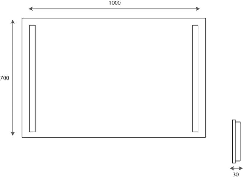 Hipp Design Badkamerspiegel SPV8000 | 100x60 cm | Directe LED verlichting | Touch button | Met spiegelverwarming