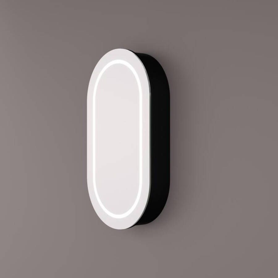 Hipp Design Spiegelkast SPK91000 | 45x90x13 cm | 1 Deur | Directe LED verlichting | Aluminium | Met spiegelverwarming