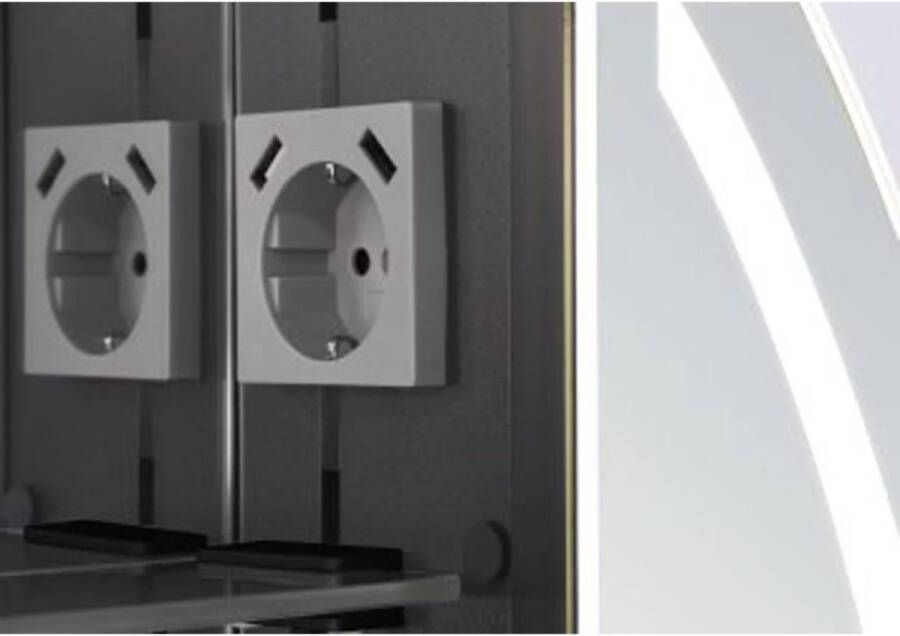 Hipp Design spiegelkast SPK91000 | 120x70x13 cm | Dubbelzijdige verlichting | Met spiegelverwarming en stopcontact
