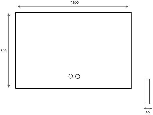 Hipp Design Badkamerspiegel SPV12500 | 160x70 cm | Rechthoek | Indirecte LED verlichting | Touch button | Met spiegelverwarming