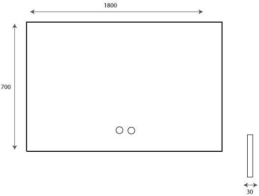 Hipp Design Badkamerspiegel SPV12500 | 180x70 cm | Rechthoek | Indirecte LED verlichting | Touch button | Met spiegelverwarming