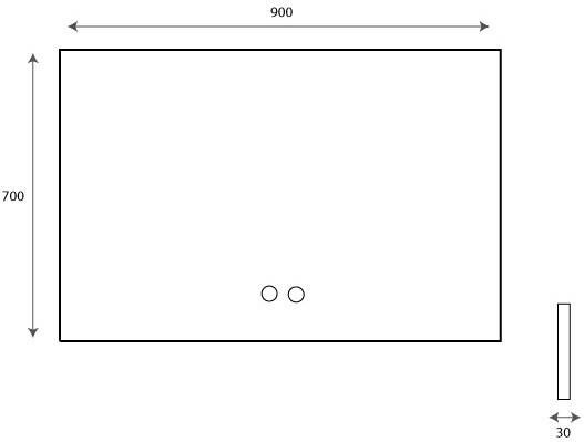 Hipp Design Badkamerspiegel SPV12500 | 90x70 cm | Rechthoek | Indirecte LED verlichting | Touch button | Met spiegelverwarming