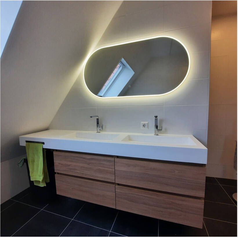 Hipp Design Badkamerspiegel SPV13700 | 100x60 cm | Indirecte LED verlichting | Touch button | Met spiegelverwarming