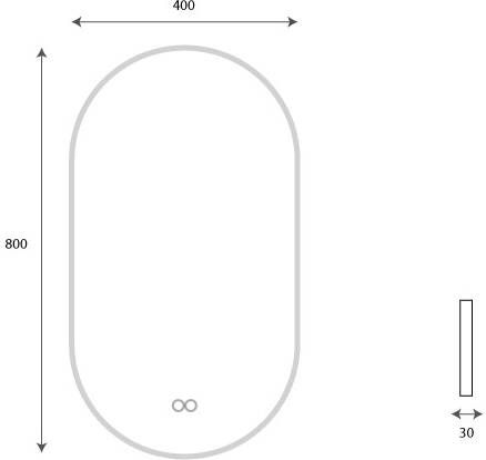 Hipp Design Badkamerspiegel SPV13900BL | 40x80 cm | Indirecte LED verlichting | Touch button | Met spiegelverwarming