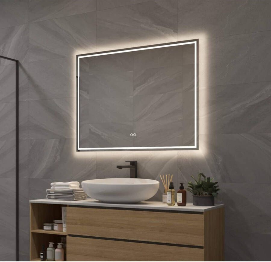 Hipp Design Badkamerspiegel SPV9000 | 60x70 cm | Directe LED verlichting | Touch button | Met spiegelverwarming