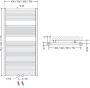 HSK Handdoekradiator Line | 60x121.5 cm | CV en of electrische werking | Wit - Thumbnail 2