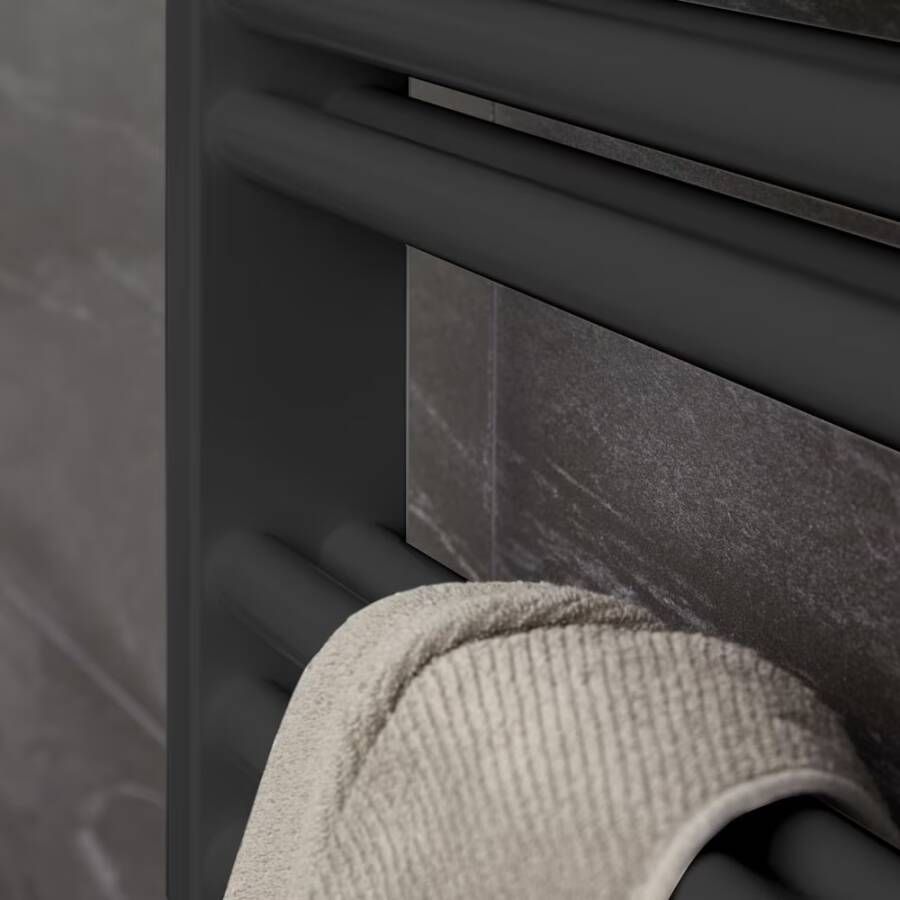 HSK Handdoekradiator Line Two | 60x123 cm | Warmwaterwerking | Grafiet-zwart