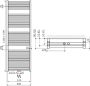 HSK Handdoekradiator Line Two | 60x123 cm | Warmwaterwerking | Grafiet-zwart - Thumbnail 3