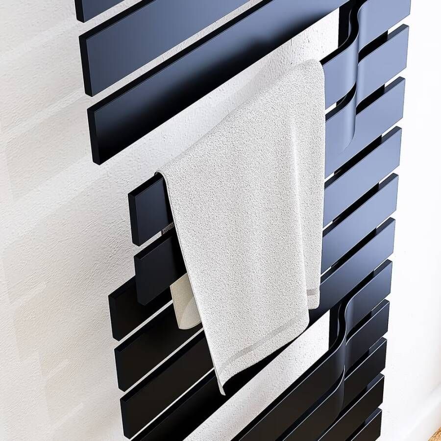 HSK Handdoekradiator Yenga | 60x121.4 cm | CV en of electrische werking | Grafiet-zwart
