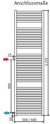 HSK Line vervangingsradiator | 50x177.5 cm | Wit