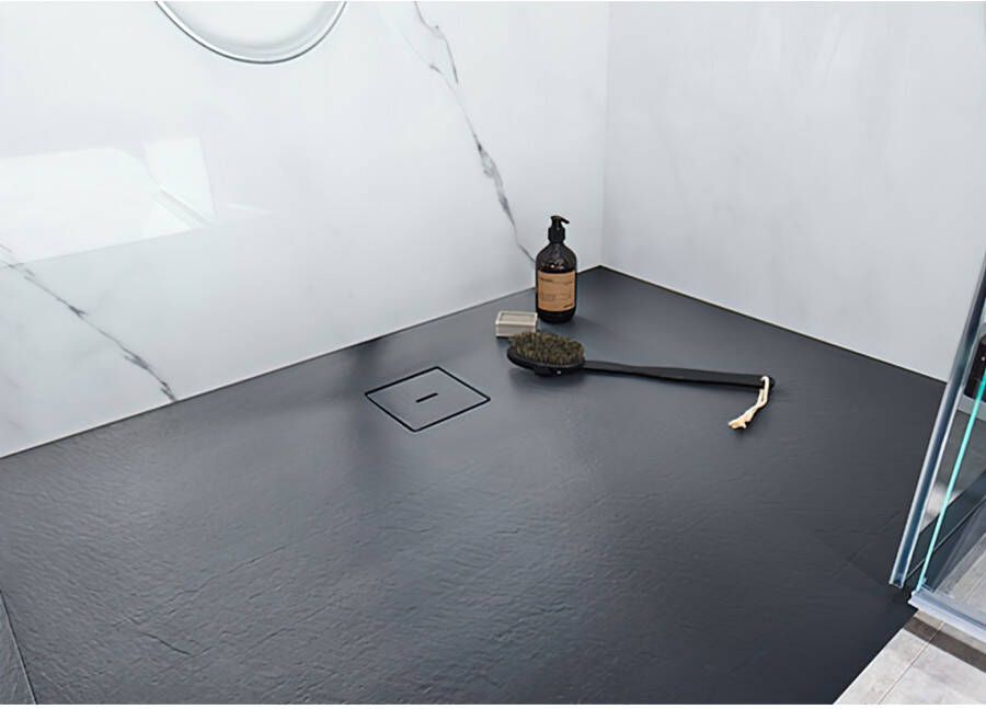 HSK Douchebak | 100x120 cm | Marmer-Polymeer | Incl.Afvoer en verstelbare poten | Rechthoek | Grijs