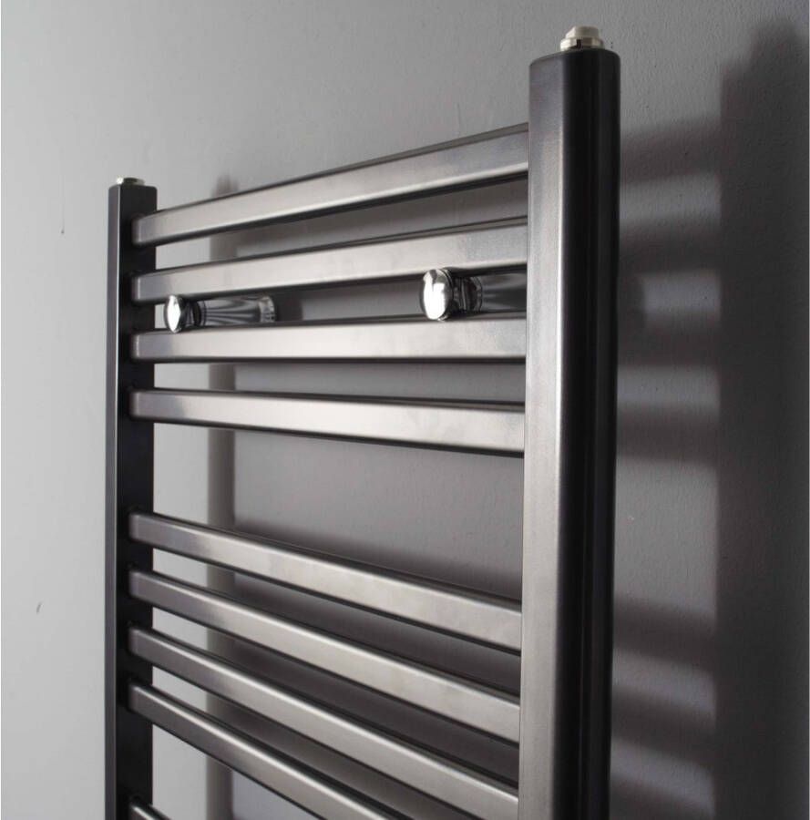 Instamat Badkamerradiator serie Calda 126.4 x 45 cm incl. bevestigingsset antraciet metallic