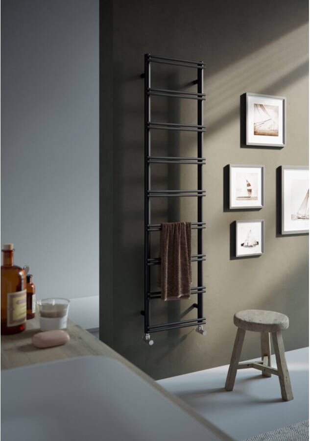 Instamat Badkamerradiator serie Emma elektrisch 166.7 x 40 cm incl. bevestigingsset zwart