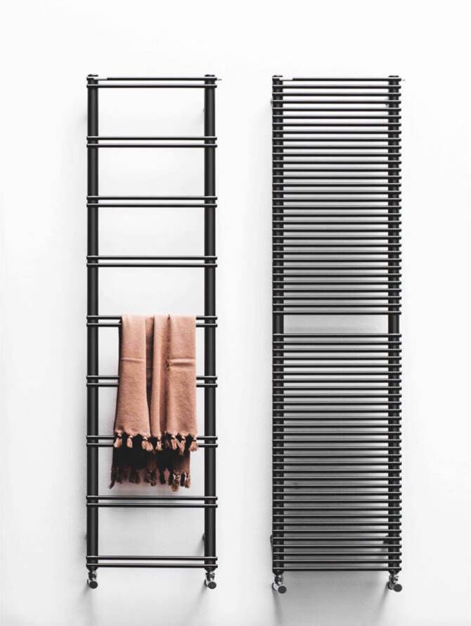 Instamat Badkamerradiator serie Plein Elektrisch 166.7 x 40 cm incl. bevestigingsset zwart