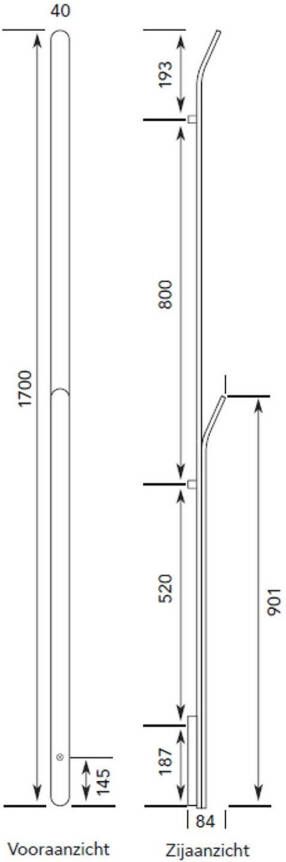 Instamat Elektrische handdoekradiator serie Arc 170 cm 34W geborsteld soft wit