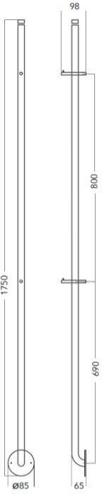 Instamat Elektrische handdoekwarmer serie Jay 29W 175 cm geborsteld brons