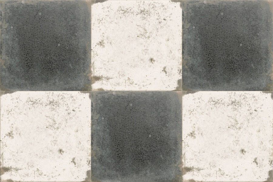Realonda Cerámica Antique Black vloertegel vintage look 33x33 cm zwart mat
