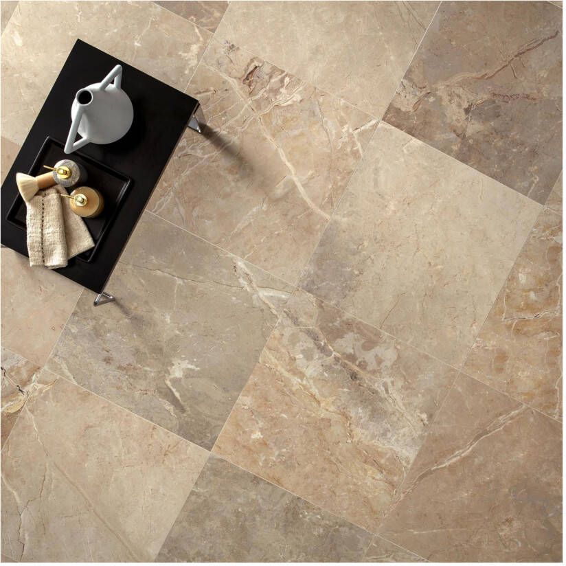 Edimax Astor Golden Age Vloer- en wandtegel | 60x60 cm | Gerectificeerd | Marmerlook | Mat Beige