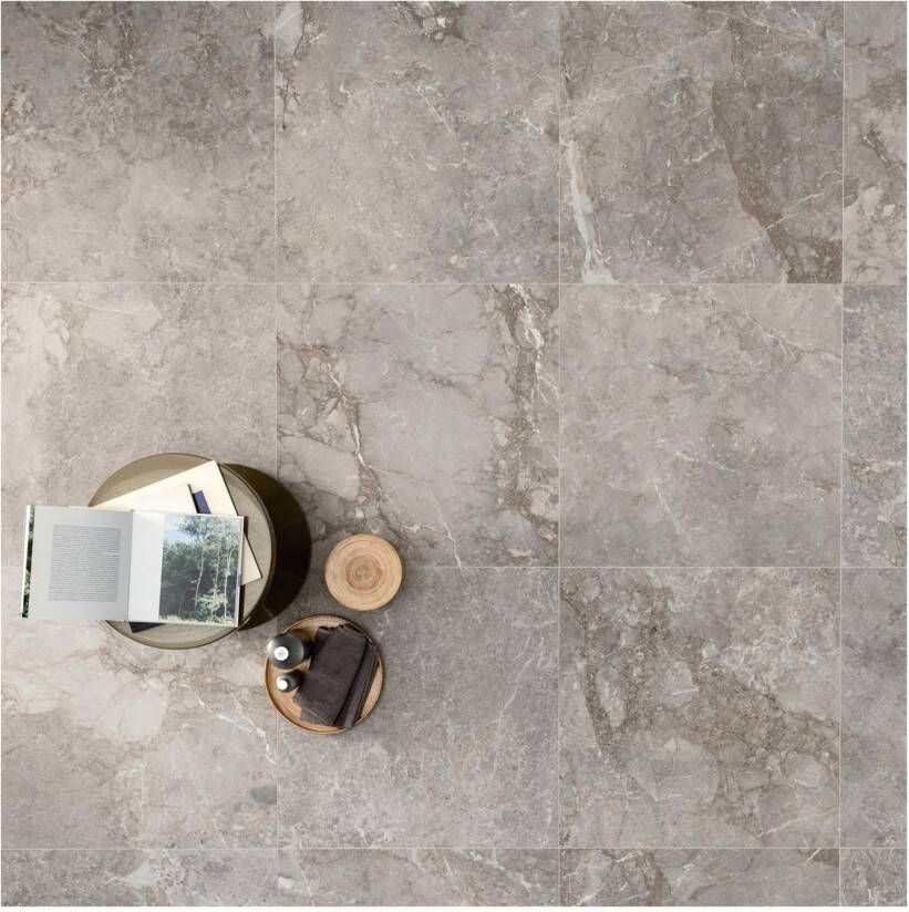 Edimax Astor Golden Age Vloer- en wandtegel | 60x60 cm | Gerectificeerd | Marmerlook | Mat Grijs