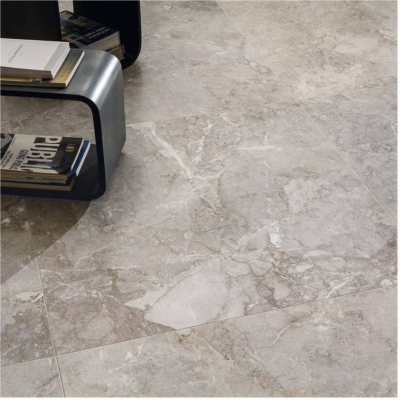 Edimax Astor Golden Age Vloer- en wandtegel | 80x80 cm | Gerectificeerd | Marmerlook | Mat Grijs