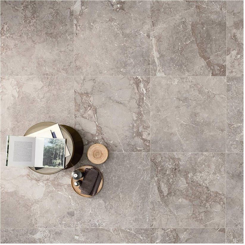 Edimax Astor Golden Age Vloer- en wandtegel | 80x80 cm | Gerectificeerd | Marmerlook | Mat Grijs