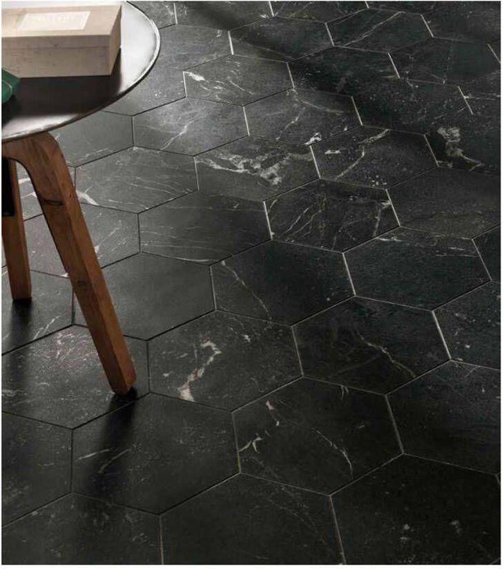 Fap Ceramiche Roma Vloer- en wandtegel | 22x25 cm | Marmerlook | Mat Antraciet