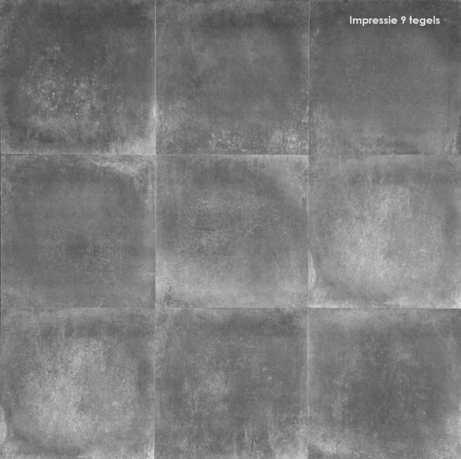 Cerpa Limburg Antracita vloertegel beton look 60x60 cm antraciet mat