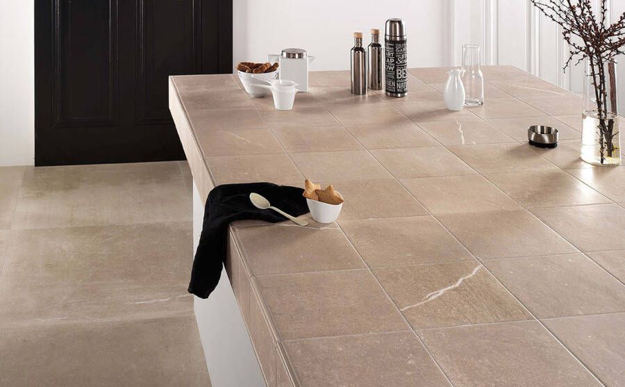 Fap Ceramiche Maku Vloer- en wandtegel | 60x60 cm | Gerectificeerd | Natuursteenlook | Mat Taupe