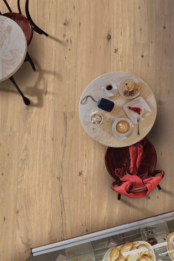 EnergieKer Padouk Beige vloertegel hout look 30x120 cm beige mat