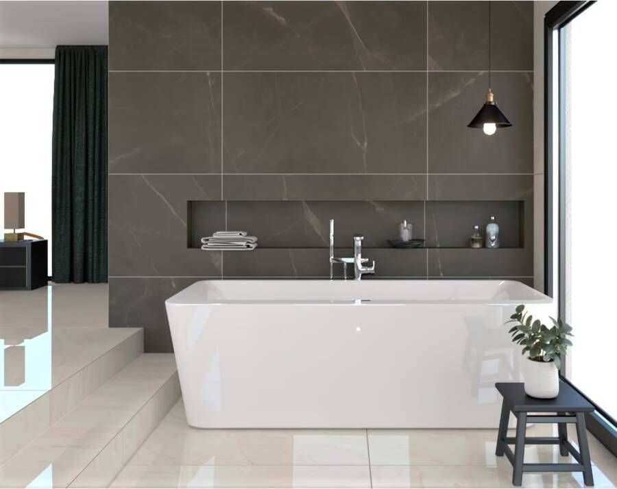 Marazzi italie Allmarble Vloertegel | 60x120 cm | Gerectificeerd | Marmerlook | Mat Bruin