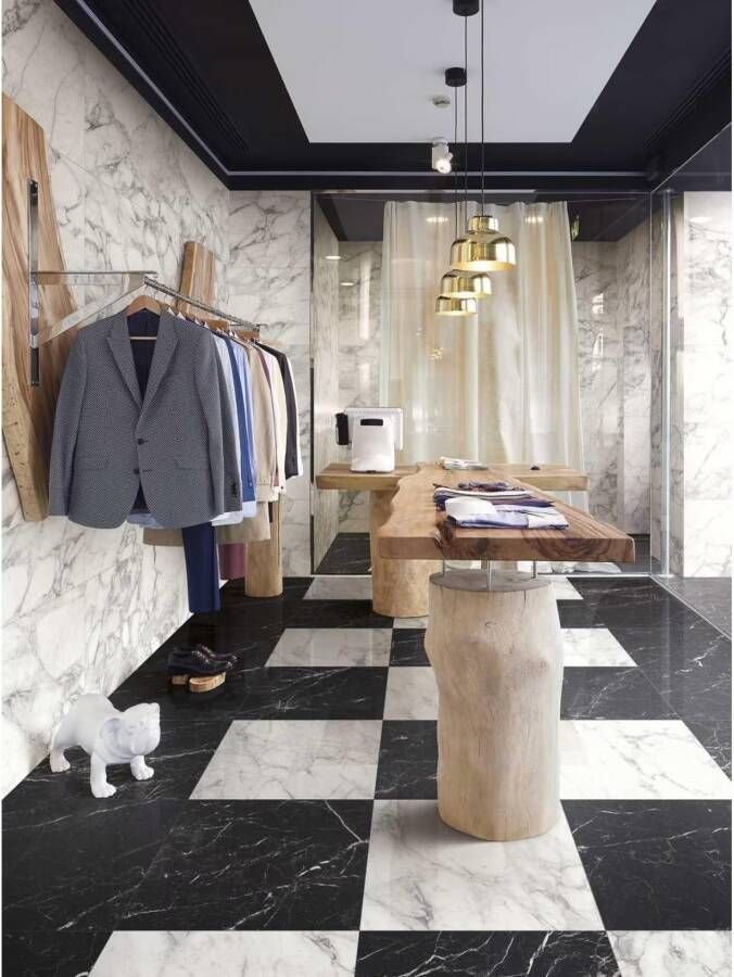 Marazzi italie Allmarble Vloertegel | 60x60 cm | Gerectificeerd | Mat Zwart