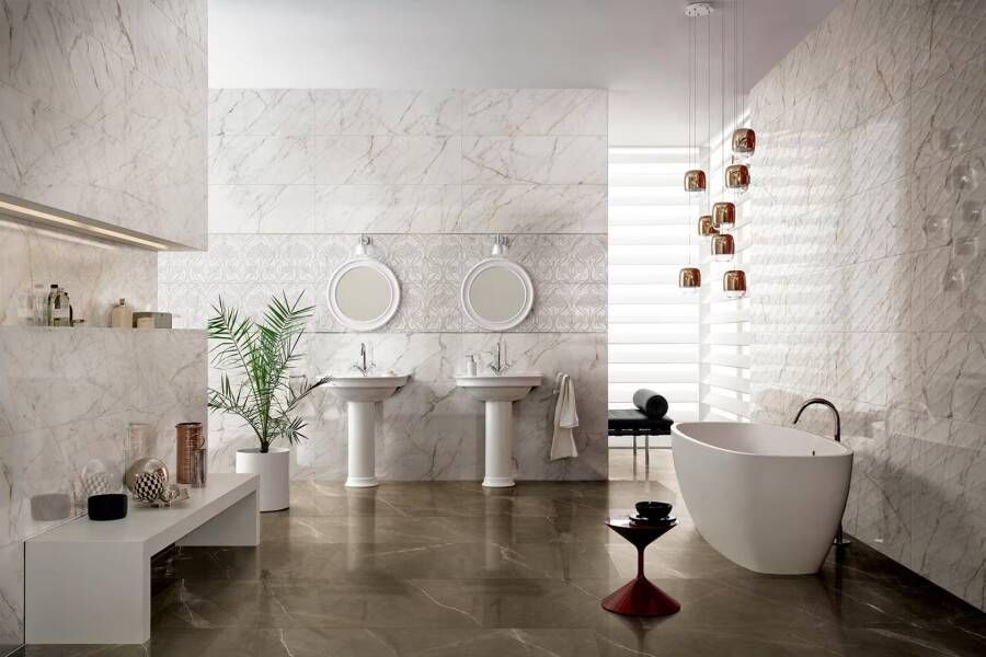 Marazzi italie Allmarble Wall Wandtegel | 40x120 cm | Gerectificeerd | Marmerlook | Glans Wit