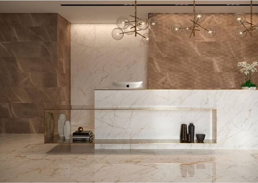 Marazzi italie Allmarble Wall Wandtegel | 40x120 cm | Gerectificeerd | Marmerlook | Mat Bruin