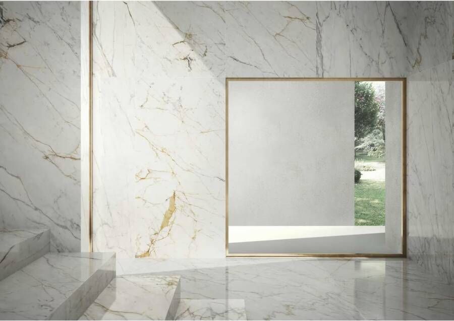 Marazzi italie Grandemarble Vloertegel | 120x120 cm | Gerectificeerd | Marmerlook | Glans Wit