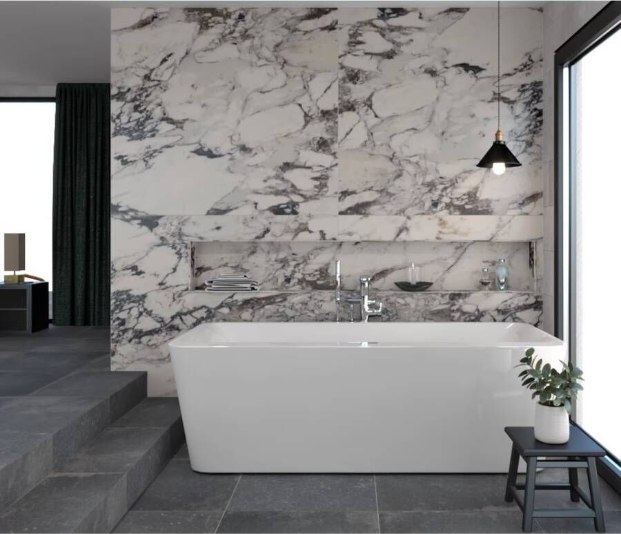 Marazzi italie Grandemarble Vloertegel | 120x240 cm | Gerectificeerd | Marmerlook | Glans Wit