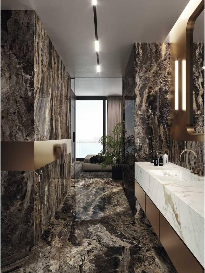 Marazzi italie Grandemarble Vloertegel | 120x278 cm | Gerectificeerd | Marmerlook | Glans Bruin