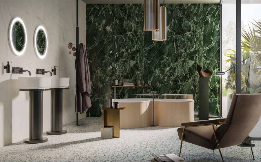 Marazzi italie Grandemarble Vloertegel | 120x278 cm | Gerectificeerd | Marmerlook | Glans Groen