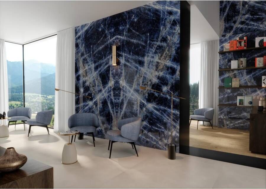 Marazzi italie Grandemarble Vloertegel | 160x320 cm | Gerectificeerd | Natuursteenlook | Glans Blauw