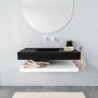 Mondiaz Alan badmeubel 100 cm solid suface planchet talc vrijhangend wastafel midden zonder kraangat wit - Thumbnail 2