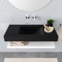 Mondiaz Alan badmeubel 100 cm solid suface planchet talc vrijhangend wastafel midden zonder kraangat wit - Thumbnail 3