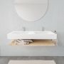Mondiaz Alan badmeubel 120 cm planchet washed oak vrijhangend wastafel dubbel 2 kraangaten wit - Thumbnail 2
