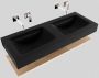 Mondiaz Alan badmeubel 120 cm planchet washed oak vrijhangend wastafel dubbel zonder kraangat zwart - Thumbnail 4